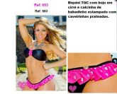 Biquine TQC com bojo em cirrê e tanga com babadinhos